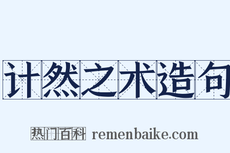 计然之术造句是什么意思的图片